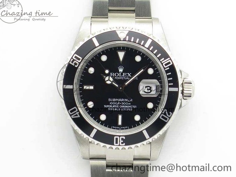 SH3135 Rehaut Black On Edition 16610 SS 1:1 Bracelet LN No Best JF Engraving Submariner 0331